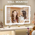 ROLOVE Gold Vanity Mirror with Lights, LED Makeup Mirror, USB Charging Port - Image 5