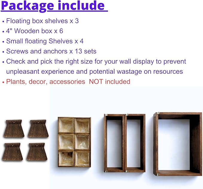 LaLaGreen Wooden Floating Shelves Wall Mounted Plant Shelf, Planter Boxes - Image 2