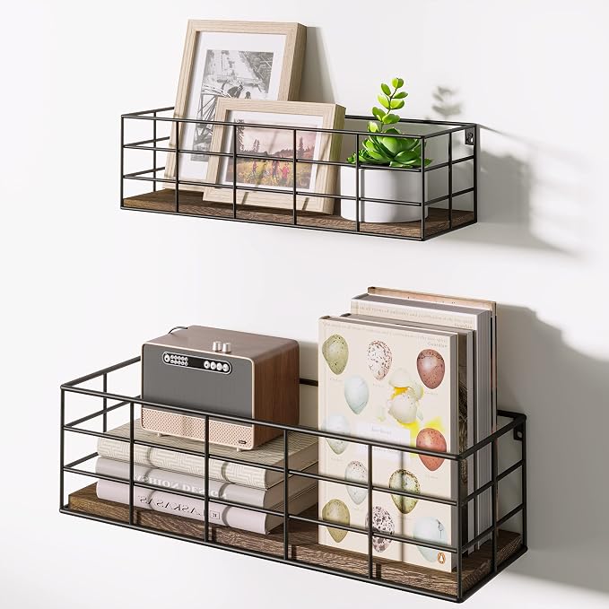 Fixwal Wall Shelves, 4 Sets of Hanging Floating Shelves, Wall Mounted Shelves - Image 5