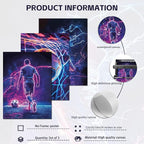 BGFCE Cool Soccer Gaming Wall Art Posters Set of 3, Neon Video Gamer Canvas - Image 5