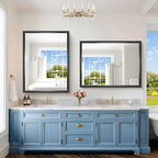 Black Rectangle Mirror, 48 x 36 Inch Large Bathroom Mirrors - Image 3