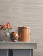 York Wallcoverings Natural Sisal Classic Grey Peel and Stick Grasscloth - Image 2