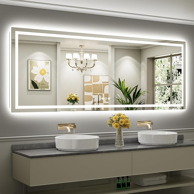 Briivue 96x36 Inch LED Bathroom Mirror by Briivuemodernmirrors