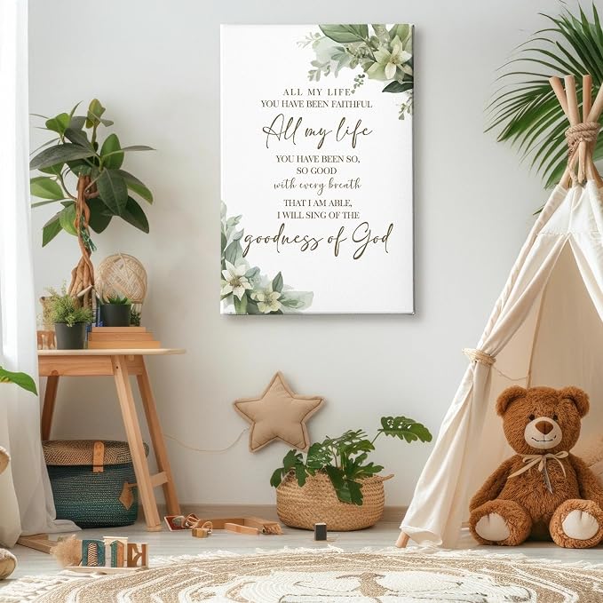 HIWX Christian Wall Decor, All My Life You Have Been Faithful Bible Verse - Image 4