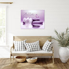 EOBTAIN Zen Framed Wall Art 20x16 Inches Purple Butterfly and Flower Stone - Image 2