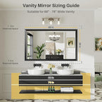 Briivue 60x36 Inch Black Bathroom Mirror - Image 2