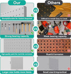 Peg Board, 4 Pack Metal Pegboard Panels Grey Pegboards Wall Organizer - Image 5