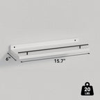 WOPITUES Floating Shelves with Black Metal Guardrail, Shelves - Image 3