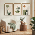 3 Piece Framed Abstract Boho Wall Art - Image 3