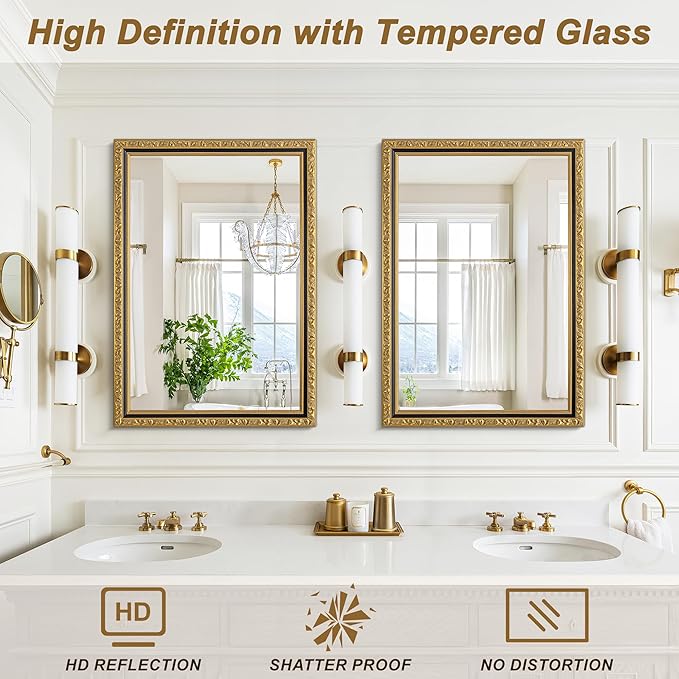 Vintage Gold Baroque Mirror, Decorative Wall Mirrors - Image 5
