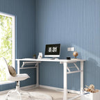 FUKU MON Grasscloth Fabric Wallpaper 24" X 394" Blue Gray Textured Thick Linen - Image 2