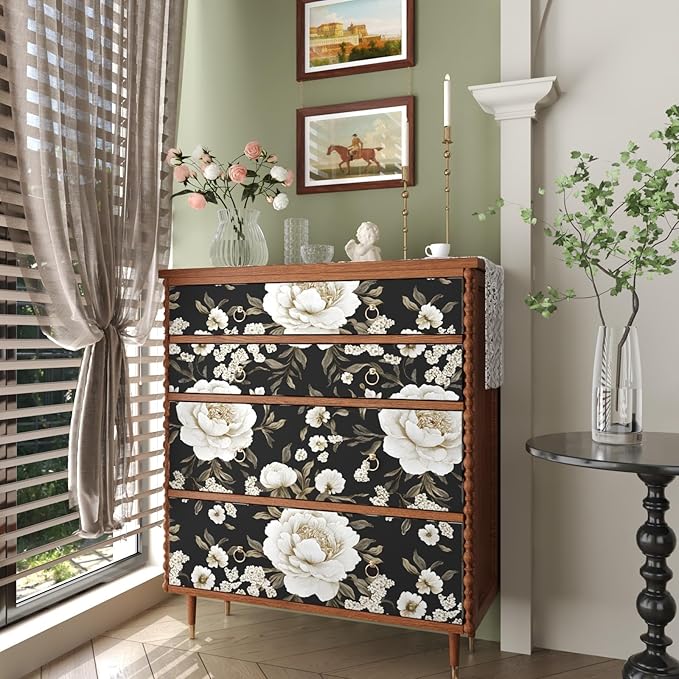 Laatse Boho Wallpaper Peel and Stick Dark Floral Wallpaper - Image 7