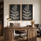 Large Framed Vintage Botanical Wall Art Set of 2, Rustic Minimalist Modern - Image 6