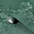 Dark Green Wallpaper Embossed Floral Peel and Stick Wallpaper 393inL78.7inW by VisitTheLativo