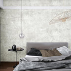 VEELIKE Distressed Concrete Wallpaper Peel and Stick Light Grey Limewash - Image 6