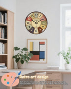 Vintage Wall Clock-12 Retro Rustic Style Quartz Clock, Silent Non-Ticking - Image 6