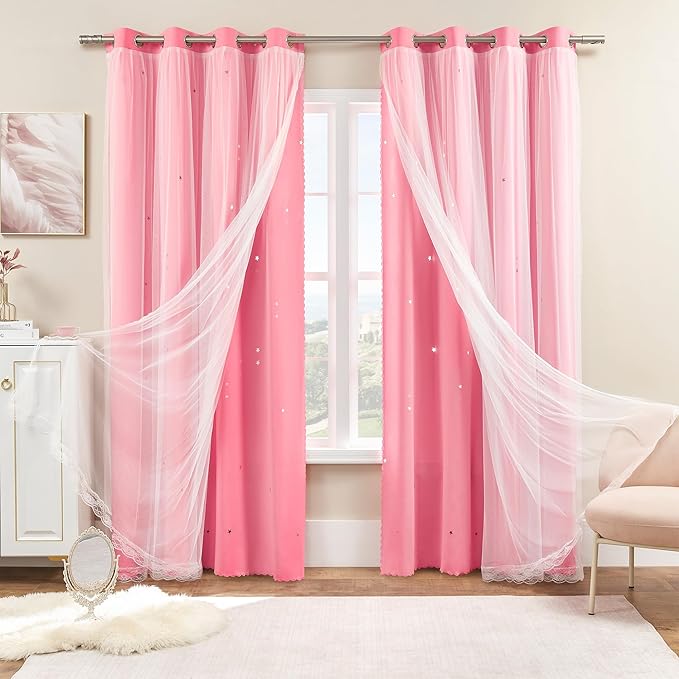 XiDi Curtains for Bedroom Decor Pink34/96/1 US - Image 8