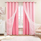 XiDi Curtains for Bedroom Decor Pink52/84/1 - Image 7