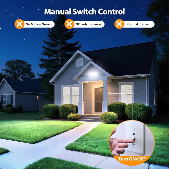 Onforu 75W LED Security Light, 7000LM Brightness Outdoor Flood Light Fixture - Image 5