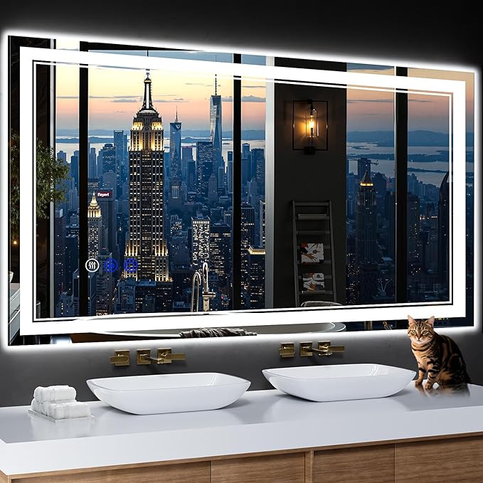 55"x30" LED Bathroom Mirror by INFINIGLASS