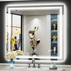40x38 LED Bathroom Mirror with Lights, Backlit and Front Lit Anti-Fog Lighted by Awandee