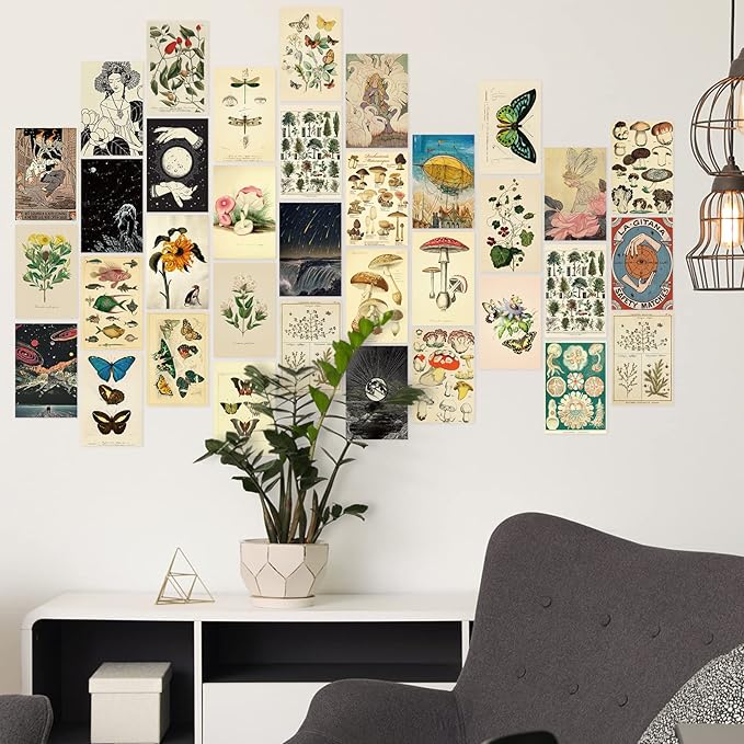 Containlol 60 Pcs Vintage Wall Collage Kit Maximalist Paintings Art Prints - Image 5