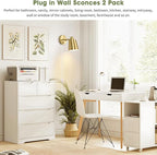 Lomoky Dimmable Wall Sconces Plug in, Adjustable Angle Wall Lamps - Image 6