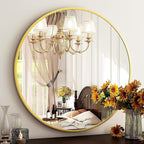 HARRITPURE Round Mirror 19.6 Gold Wall Mounted Circle Mirrors Vanity Mirror - Image 8