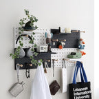 Wooden Pegboard Accessories Set: Modular Wall Hooks & Shelf - Image 7