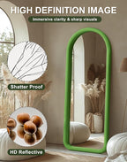 Delma Arched Full Length Mirror, Free Standing Floor Velvet Finish Frame Mirror - Image 2