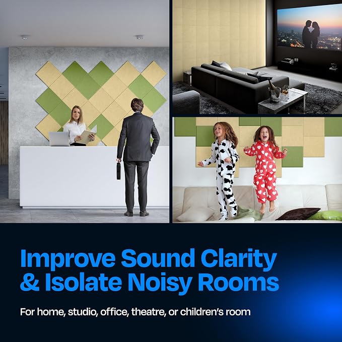 Acoustic Panels 12-Pack Soundproof Wall Panels 12"X12"X0.4" Sound Panels High - Image 4