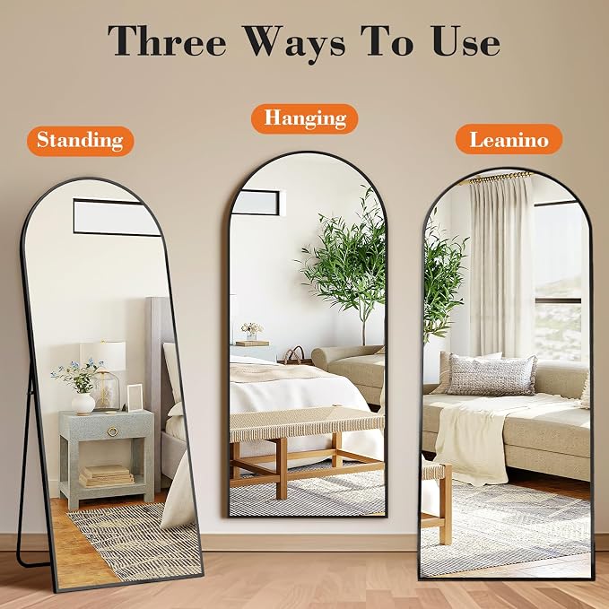 DUMOS 63"x20" Arched Full Length Mirror - Image 5