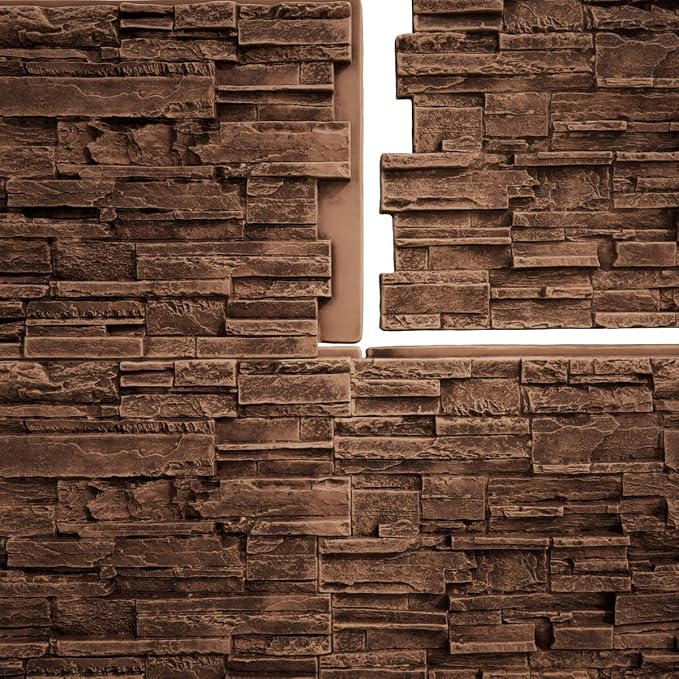 EverStone Cascade Faux Stone Panel, 48 5/8"W x 24 3/4"H x 1 1/4"D, Arizona Color - Image 9