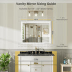40x30 Inch White Bathroom Mirror - Image 2