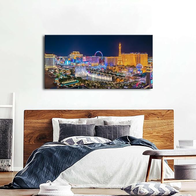 AIYISU Las Vegas Wall Art Skyline Cityscape Picture Wall Decor City Lconic - Image 5