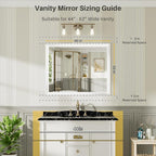 40x32 Inch White Bathroom Mirror - Image 2