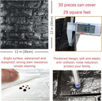 30PCS 3D Wall Panels Peel and Stick Faux Brick Wallpaper Black Self Adhesive - Image 5