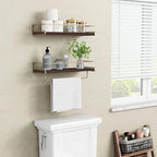 Floating Shelves Bathroom Shelves Over Toilet Set of 2, Bathroom Wall Shelves - Image 5