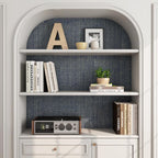 FunStick Gold Navy Blue Grasscloth Wallpaper Peel and Stick Wallpaper Textured - Image 6
