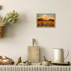 Framed Western Desert Sunset Cactus Wall Art, Vintage Southwest Nature - Image 9