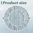 Quelay 30 Inch Coastal Wall Clock, Quiet Ticking Battery Operated, Rustic Retro - Image 2
