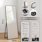 SCWF-GZ 57x20 Door Hanging Full Length Mirror, Floor or Wall Mounted Metal - Image 4