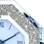 Wall Clock, Octagon Mirror Glass Clock, Cute Diamond 20-inch Non-Ticking Clock - Image 6