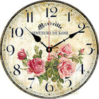 Vintage French Floral Wall Clock by Toudorp