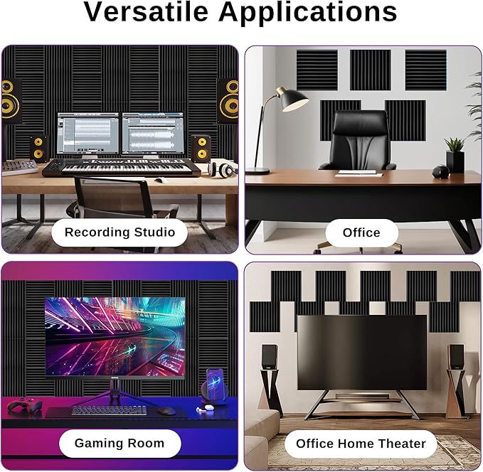 Acoustic Foam Panels for Walls, 52 Pack Sound Proof Foam Panels, Gaming Room & - Image 5