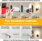 Vimhou Peel and Stick Wall Sconces, Stick On Wall Sconce Set of 2, Battery - Image 3