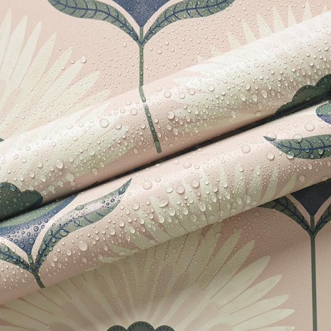 CiCiwind 17.3"×393.7" Wallpaper Peel and Stick Pink Boho Wall Paper Floral - Image 4