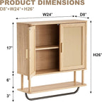 INNOD Rattan Bathroom Wall Cabinet - Image 2