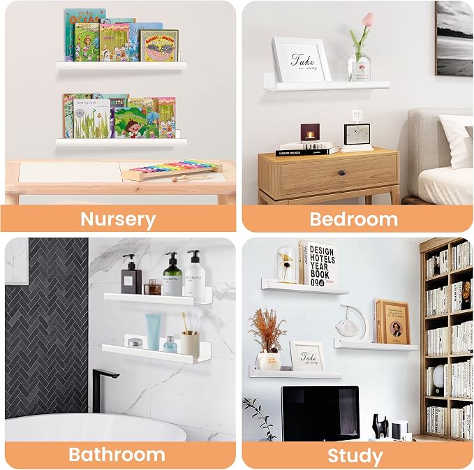 upsimples Acrylic Shelves for Wall Decor, Living Room, Floating Bookshelves for - Image 7