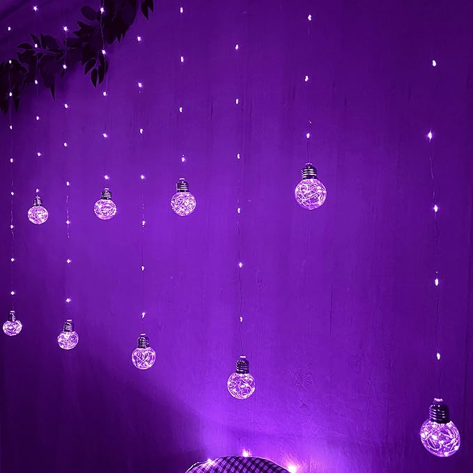 YOLIGHT Wishing Ball Curtain Lights 200 LED Window Curtain String Lights - Image 3